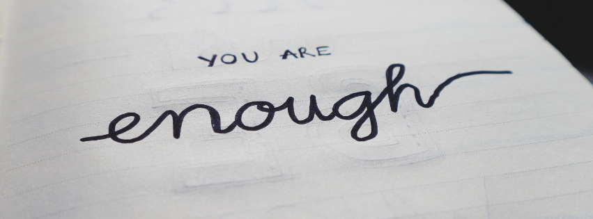 you are enough written on paper, decorative